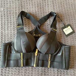 Honey Birdette Blair black longline bra corset top